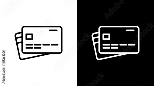 Credit Card  White Icon Set Design