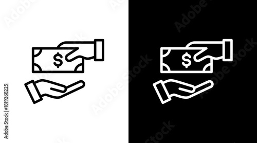 Cash Payment  White Icon Set Design