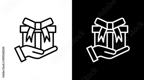 Gift Box  White Icon Set Design