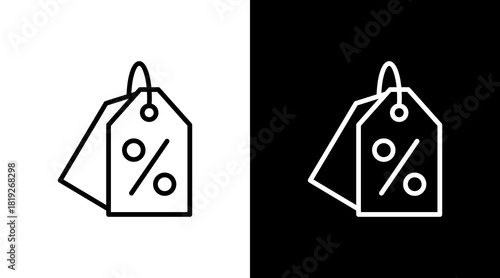 Discount Tag  White Icon Set Design