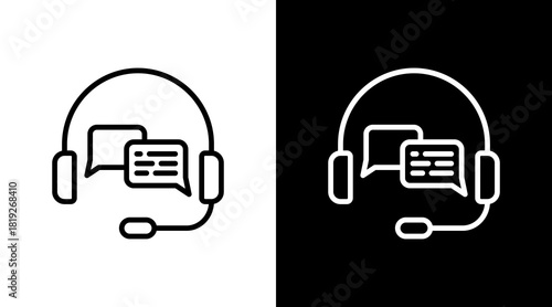 Customer Support  White Icon Set Design