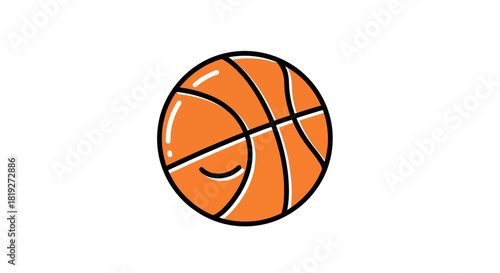 Cheerful basketball icon with a playful twist for energetic branding appeal