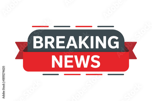 A red and black banner with the words 'BREAKING NEWS' in bold white letters announces urgent information to the public.