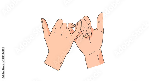 Illustration of two hands making a pinky promise symbolizing trust and loyalty in relationships or