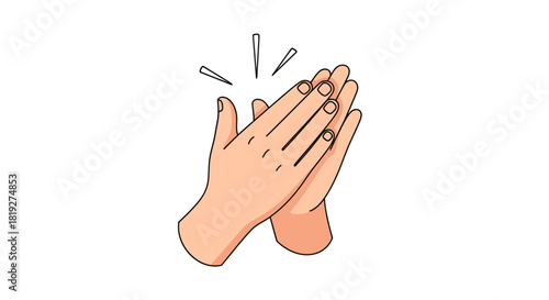 Illustration of hands applauding with radiating lines suggesting sound and appreciation