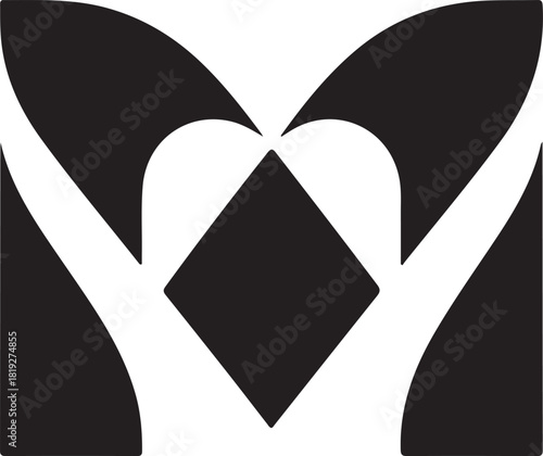 Black and white butterfly heart vector illustration design for a glossy romance sign