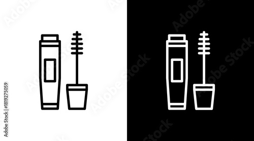 Mascara  White Icon Set Design