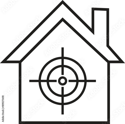 Targeted Home: A conceptual image symbolizing focused precision in property matters. Depicting a house within a target framework, it conveys an emphasis on accuracy and pinpointing in property.