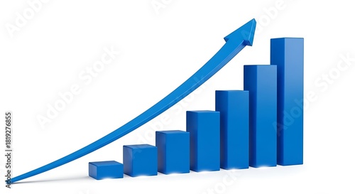 Blue bar graph with upward trending arrow showing growth and success Free Download Blue bar graph with upward trending arrow showing growth and success - GFXLoad