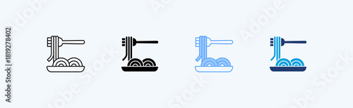Pasta Multiple Icon Illustration Vector