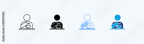 Eat Multiple Icon Illustration Vector