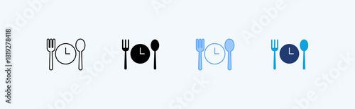 Lunch Multiple Icon Illustration Vector