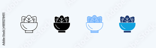 Salad Multiple Icon Illustration Vector