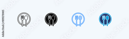 Plate Multiple Icon Illustration Vector