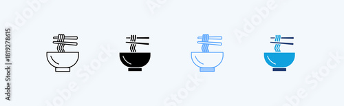 Noodles Multiple Icon Illustration Vector