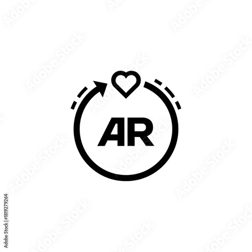 Heart lock keyhole made of love letters silhouette