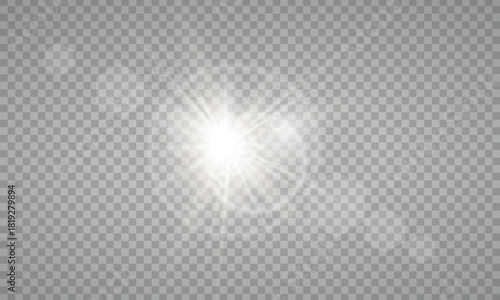 Vector transparent sunlight special lens flare light effect. PNG. Vector illustration