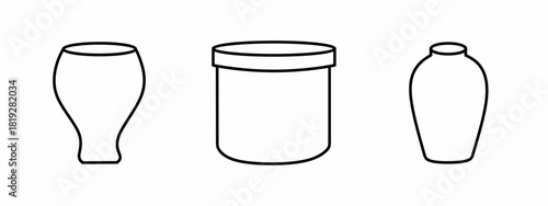 Potted icon line illustration. Design elements for icons, logos, and graphic projects.