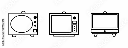 Television icon line illustration. Design elements for icons, logos, and graphic projects.
