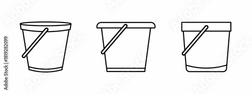 Bucket icon line illustration. Design elements for icons, logos, and graphic projects.
