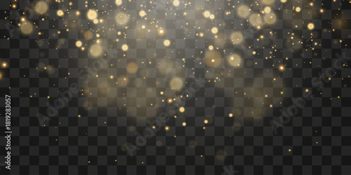 Vector bokeh lights effect isolated on transparent background. Soft blured bokeh and lights png