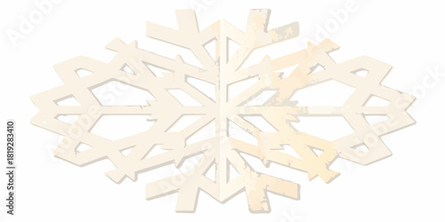 Vintage paper cutout snowflake design element for winter holiday season