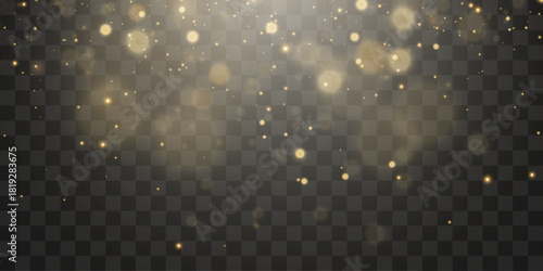 Vector bokeh lights effect isolated on transparent background. Soft blured bokeh and lights png