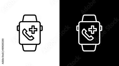 Medical Alert Watch  White Icon Set Design