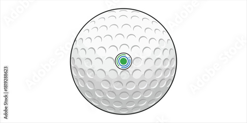 Closeup of golf ball A bold yet minimalist composition with handcrafted textures, geometric forms, and clean color blocks. A modern and elegant design that balances simplicity with artistic warmth on 
