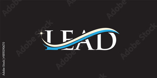 Letter LEAD vector wordmark logo typography. Sophisticated wordmark logo embodying elite leadership, representing prestige and exclusivity.