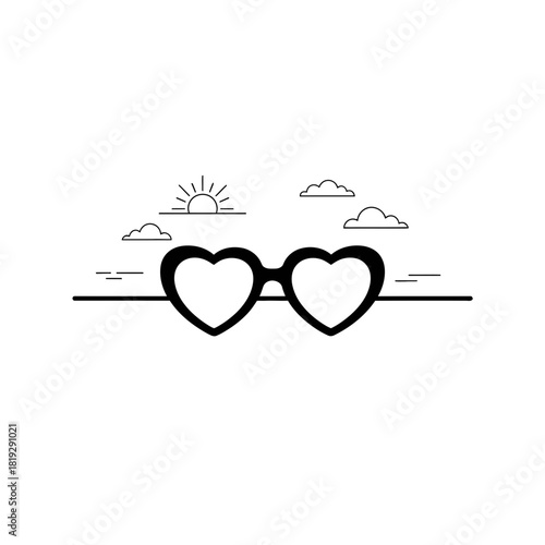 Abstract floating music notes headphones illustration