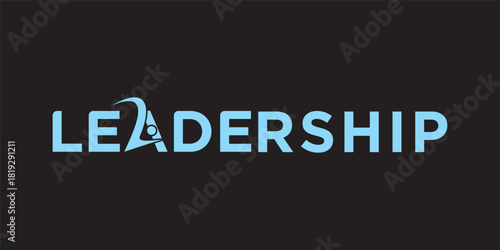 Letter LEADSHIP vector wordmark logo typography. Sophisticated wordmark logo embodying elite leadership, representing prestige and exclusivity.