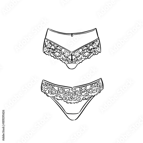 Two pairs of panties with different styles and lace.
