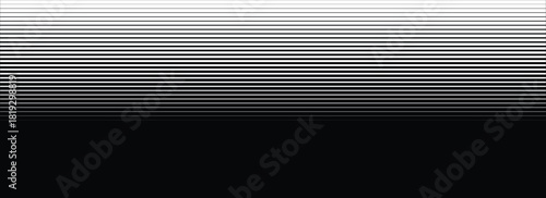 Line halftone gradation texture. Fading horizontal stripe gradient background. Repeating pattern backdrop. Black parallel thin to thick lines backdrop for overlay, print, cover, graphic design. art