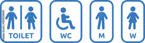 restroom, toilet, wc, men, women, male, female, disabled, accessibility, wheelchair, icon, symbol, blue, white background, graphic, design, public, facilities, signage, information, convenience, unive