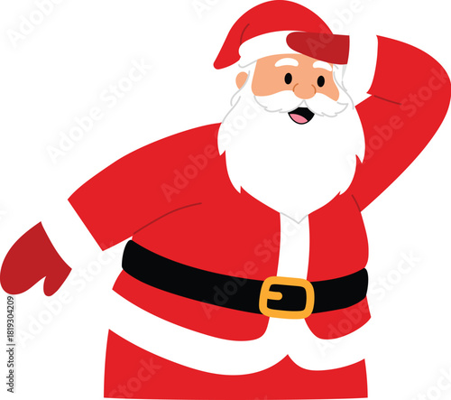 Cute Santa Claus Character Looking For Something, Funny Santa Claus Cartoon Finding for Christmas illustration