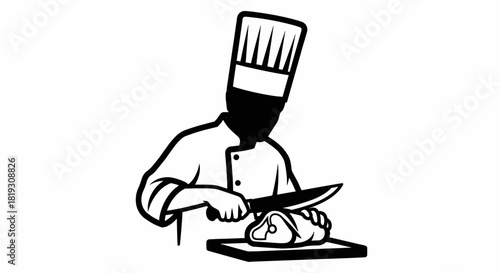 Chef Preparing Food Culinary Arts Illustration for Restaurant or Cooking Blog