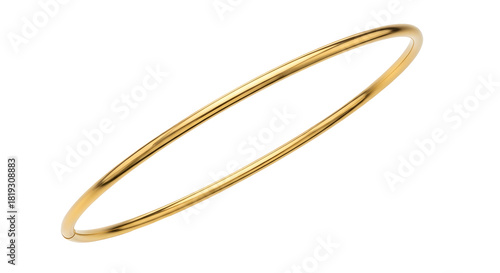 Elegant thin gold bangle bracelet on a black background