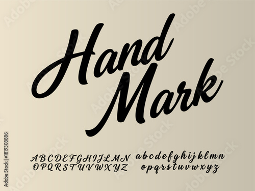calligraphic font hand mark
