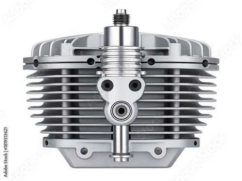 Cylinder head isolated on transparent background, a vital component of an engine