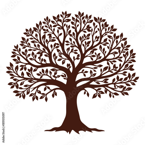 Black Tree of Life Logo Vector Illustration