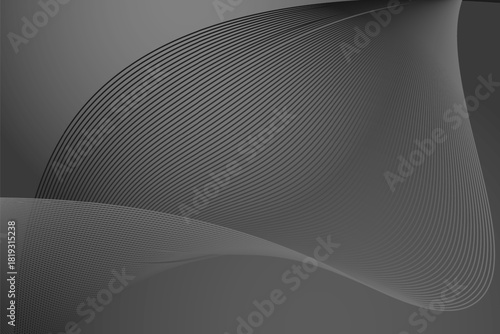 Dark abstract curved line background with modern flowing wave pattern