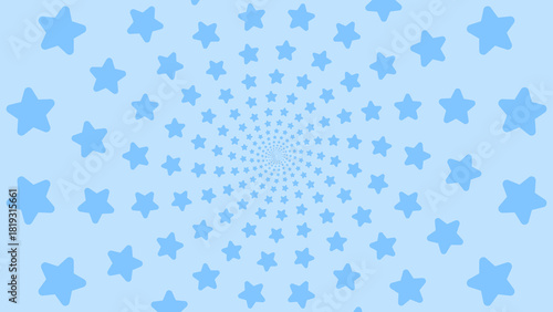 Blue Star Shapes Concentric Radial Pattern Background
