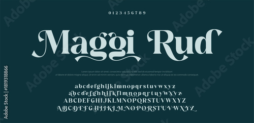 Luxury font alphabet logo. Typography beauty fashion elegant minimalist serif italic fonts decorative wedding vintage retro logos. vector illustration