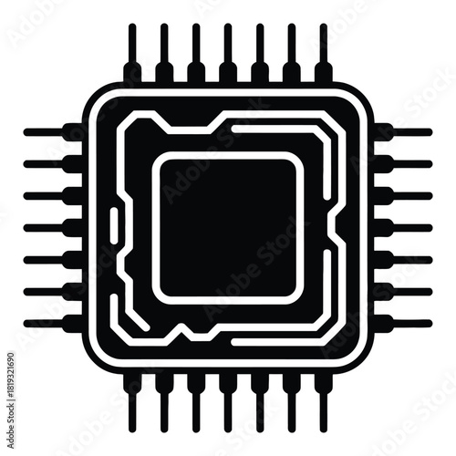 Microchip isolated on white background, a vital component in modern electronics and embedded systems for processing data