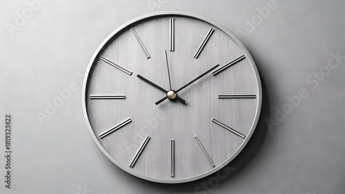 Wallpaper Mural Modern Minimalist Wall Clock on Grey Concrete Wall - Abstract Time Concept & Deadline Management Torontodigital.ca