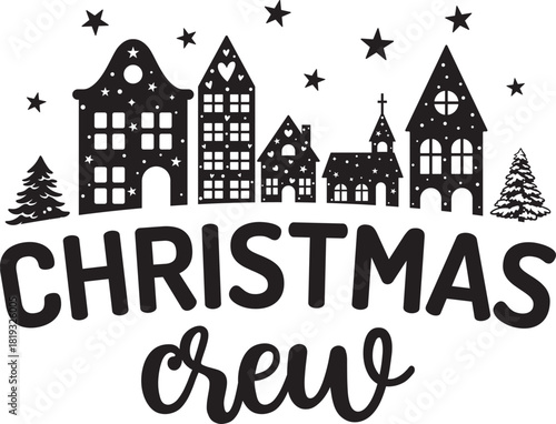 Christmas Crew on white background