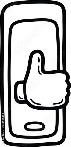 Doodle scroll bar icon, hand-drawn solid black on white, with a rough thumb, simple interface element sketch