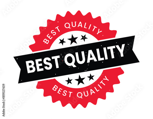 A red starburst badge with the words "BEST QUALITY" prominently displayed in white text on a black banner, set against a white background.