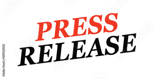 The words 'PRESS RELEASE' are displayed in red and black, slanted on a white background, indicating an official announcement.